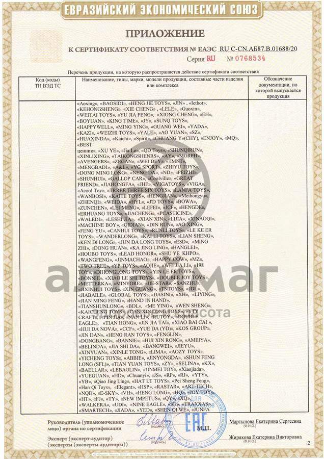 Сертификат на товар Погремушка Маракасы 12*6см Погремушка Маракасы 12*6см сертификат